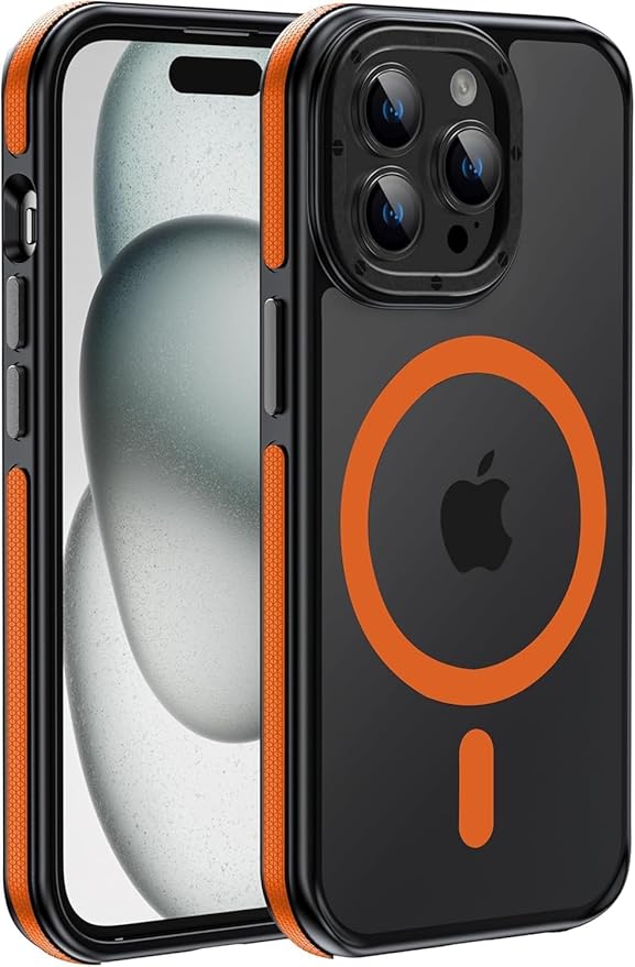 Strong Magnetic case for iPhone 14 pro max [10Ft Military-Grade Protection] Compatible with MagSafe Shockproof Slim Thin Cover 6.7 inch, Bumper Case Orange