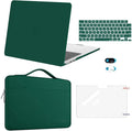 MOSISO Compatible with MacBook Air 13 inch Case M5 2026 M4 2025 M3 M2 2024-2022 A3449 A3240 A3113 A2681,Hard Shell&Sleeve Bag&Keyboard Skin&Webcam Cover&ScreenFilm for MacBook Air 13.6, Peacock Green