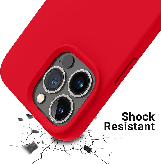 OTOFLY Designed for iPhone 14 Pro Case, Silicone Shockproof Slim Thin Phone Case for iPhone 14 Pro 6.1 inch (Red)