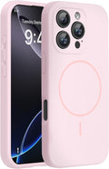 Miracase Magnetic for iPhone 16 Pro Case, [Soft Anti-Scratch Microfiber Lining], Compatible with MagSafe, Liquid Silicone Case Shockproof Drop Protection Phone Case for 16 Pro,Sand Pink