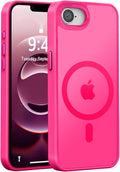 Newfuture Designed for iPhone 17e Case & iPhone 16e Case with Magnetic [13 FT Military Drop Protection] [Compatible with Magsafe] Slim Translucent Shockproof with Anti-Fingerprint Phone Case, Hot Pink
