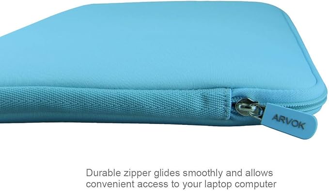 Arvok 11 11.6 12 Inch Laptop Sleeve Case for MacBook Air 12, Water-Resistant Neoprene Notebook Computer Tablet Sleeve, Carrying Bag Cover for Chromebook/HP/Dell/Lenovo/Asus/Acer, Baby Blue