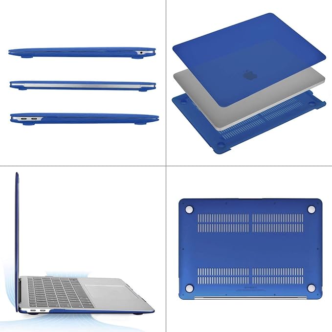 MOSISO Compatible with MacBook Air 13 inch Case M1 2021 2020 2019 2018 Release A2337 A2179 A1932 Touch ID, Plastic Hard Shell Cover&Keyboard Cover for MacBook Air 13.3 inch Case M1, Royal Blue