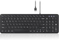 Perixx PERIBOARD-213U Wired Silent USB Scissor Keyboard - 14.45x4.76x0.70 Inches Compact Design with Number Pad - Black - US English (PB-213BUS-11738)