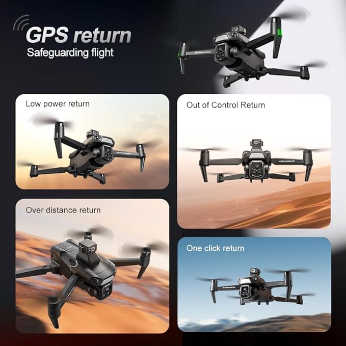 GPS Drone with 4K HD Camera for Adults, RC Drones with 360° Obstacle Avoidance, Headless Mode, Auto Return, Circle Fly and Follow Me, Lightweight Foldable Under 250g Drones V918 Mini RC Quadcopter for Beginners Cool Birthday Gifts