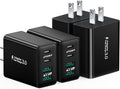 USB C Charger Block, 4-Pack 40W Fast Charging Block 4-Port Dual PD Power Adapter +QC Wall Plug Double USBC Charger Block Multi Type C Charging Cube for iPhone 17 16 15 14 13 12 11 Pro Max, Samsung