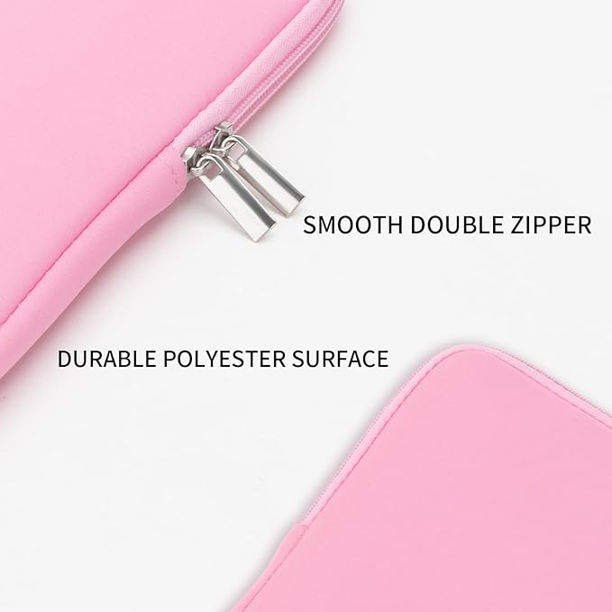 RAINYEAR 15 Inch Laptop Sleeve 15" Protective Soft Case Padded Cover Carrying Bag Specially Compatible with 15.4" MacBook Pro/Air A3448 A3241 A2941 A3114 A1938 A1707 A1990 (Pink, Upgraded Version)