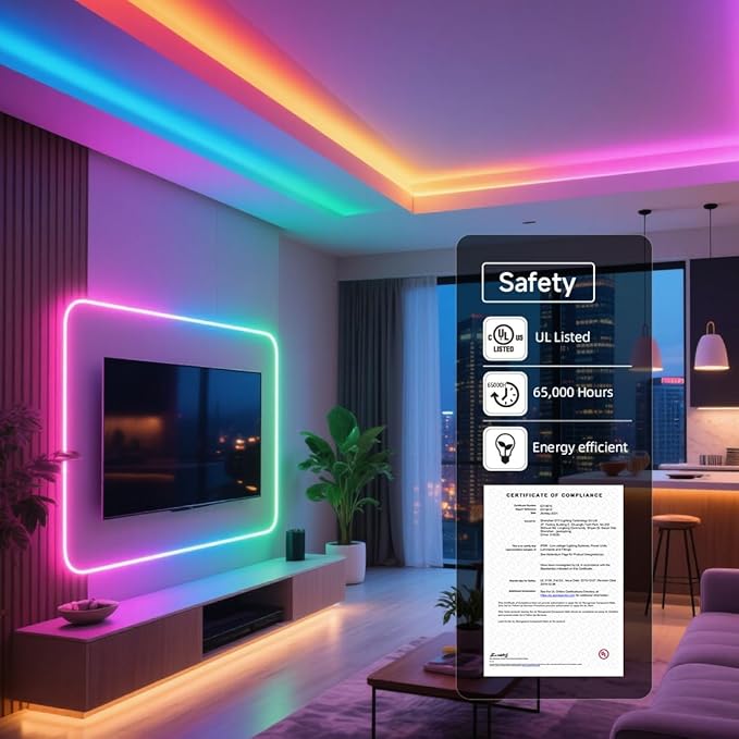 BTF-LIGHTING FCOB COB LED Strip WS2814 Smart IC RGBW 6000K, UL Listed 896LEDs/m High Density Color Chasing Uniform Light, DC24V 16.4FT 12mm Width for Home Party DIY Decor(No Adapter or Controller)