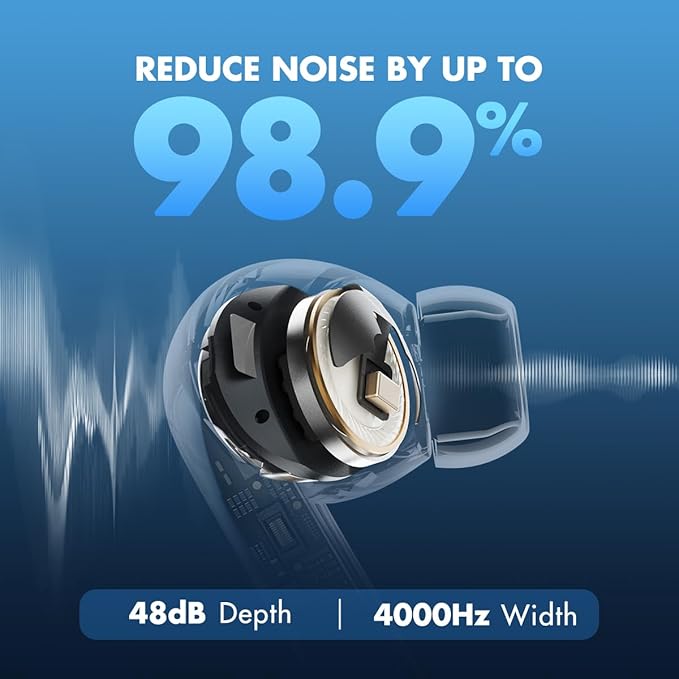 ROSESELSA EARFREE-i5 TWS Earbuds Hybrid Active Noise Cancellation Headphones LDAC HiFi Sound Wireless Earphones 48dB ANC IPX5 Bluetooth 5.3 Game Mode 54ms (Night)