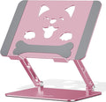 Aoviho Laptop Stand For Desk-Adjustable, Foldable, Portable, Ergonomic Aluminum Notebook Riser with Unique Puppy Cooling Vent, Desk Gift for 10"-17.3" Devices Mac, Dell, HP, Lenovo, Samsung, Rose Gold