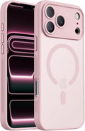 Symcele Designed for iPhone 17 Pro Case, Compatible with MagSafe, [Camera Protection] [15FT Military Drop Protection] Shockproof Translucent Matte Anti-Slip Phone Case, 6.3", Pink