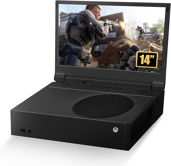 G-STORY 14‘’ Portable Monitor for Xbox Series S – 1TB SSD Black, 1080P Portable Gaming Monitor IPS Screen for Xbox Series S（not Included） with Two HDMI, HDR, Freesync, Game Mode, Travel Display