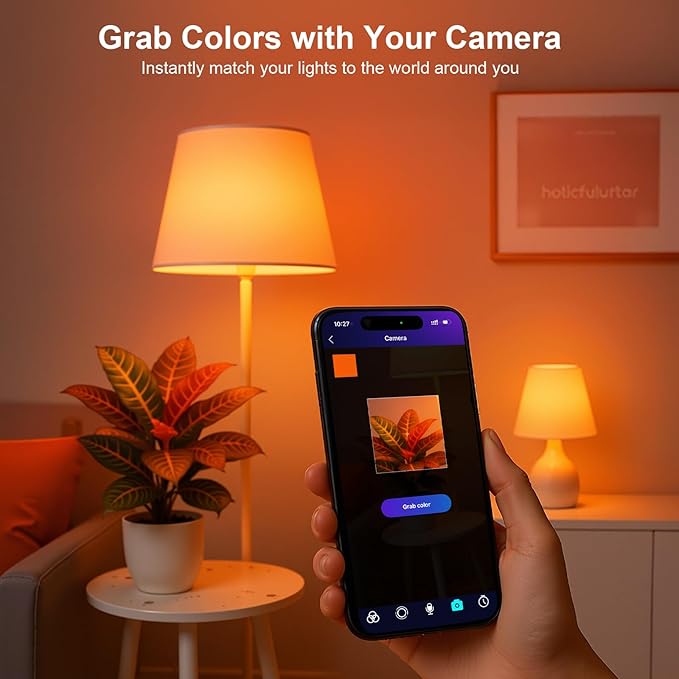 FRIDEKO HOME LED Smart Light Bulbs - Wi-Fi & Bluetooth Light Bulbs, Color Changing Light Bulb Compatible with Alexa and Google Assistant, A19 E26 RGBTW Light Bulb, 800LM (Bluetooth-4Pac)