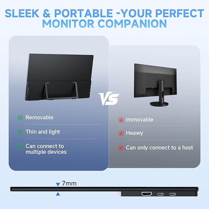 23.8" 4K Portable Monitor, UHD 3840x2160 IPS 400nits 100% sRGB Calibrated Color Gaming Monitor, USB-C HDMI Laptop Screen Extender with Speakers for Desktop, MacBook, PS5, Xbox, Switch