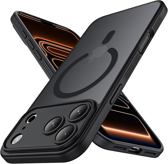 Symcele Designed for iPhone 17 Pro Max Case, Compatible with MagSafe, [Camera Protection] [15FT Military Drop Protection] Shockproof Translucent Matte Anti-Slip Phone Case, 6.9", Black
