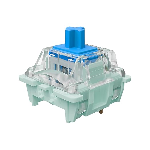 Jade Series Dual-Stage Spring Pre Lubed Switches Blue V3 Pro,3-Pin 60gf Clicky/RGB/LED Switches for Mechanical Keyboard（Blue,108pcs）