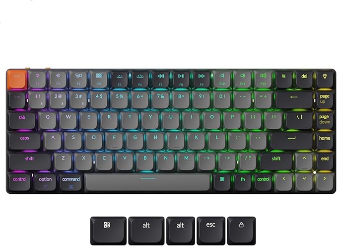 Keychron K3 QMK Ultra-Slim Wireless Mechanical Keyboard Version 3, 75% Layout Hot Swappable Brown Switch, RGB Backlight Rechargeable Wired Bluetooth Professional Office Keyboard for Mac/Windows