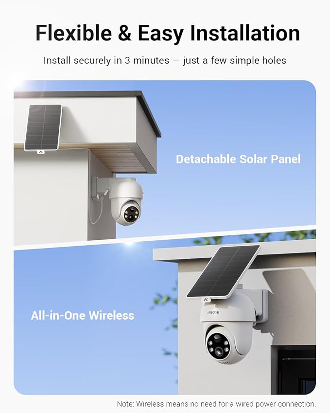 ANSQUE 2026 Upgraded GU01 Add-on Camera, Requires AnsqueBase, Applies Only to 2-Cam Kit / 4-Cam Kit, Up to 6 Cameras Connected to 1 AnsqueBase