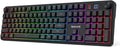 Redragon K526 PRO RGB Wireless Membrane Gaming Keyboard, 104 Keys Mechanical-Feel Keyboard w/LED Info Display, Media/Backlit Knob Control, Smooth Linear Switch & Software Supported