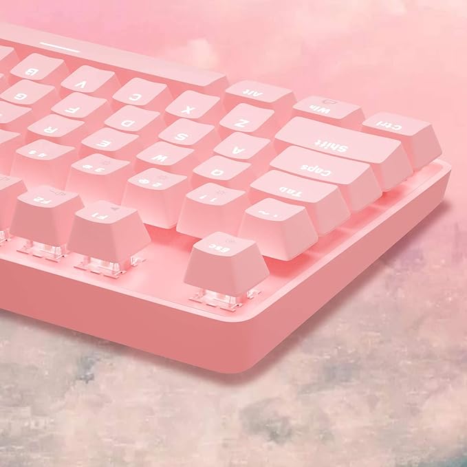 MageGee Pink Gaming Keyboard USB Wired Keyboard, New Mechanical Storm Adjustable Backlight Keyboards Splash-Proof Ideal for PC/Laptop/MAC Game(Pink)