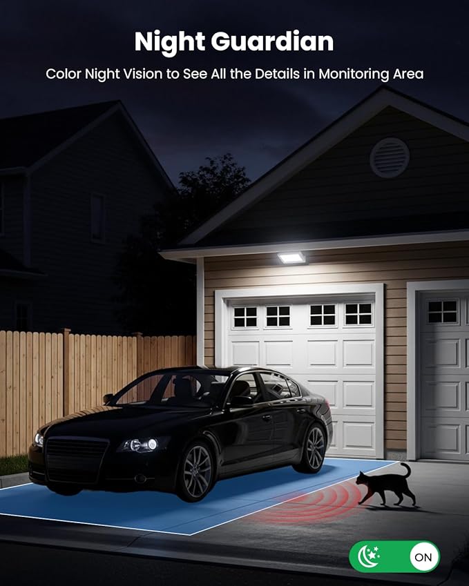 VIZIUUY 5MP Solar Security Camera Outdoor, Wireless Battery Powered Security Camera with 360°View, Pan and Tilt, Color Night Vision with Floodlight,PIR Human Detection,Compatible with Alexa