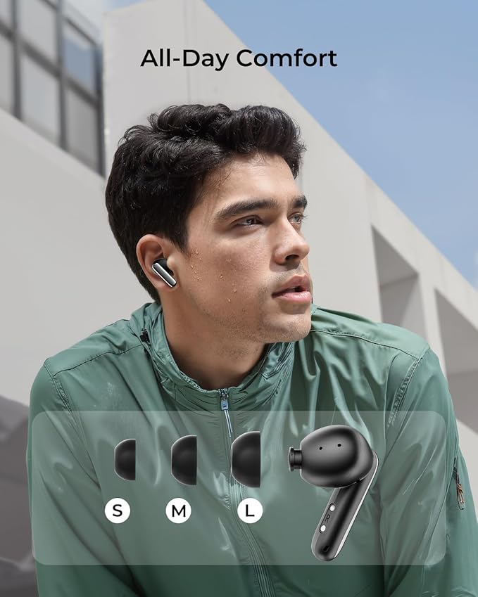 wegear Hybrid Active Noise Cancelling Wireless Earbuds, 6 Mics AI Clear Calls, 12mm Drivers Deep Bass Stereo Sound, 30H Playtime, True Wireless Earbuds, Bluetooth 5.4 Ear Buds, Comfort Fit (Black)