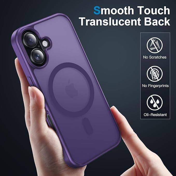 Strong Magnetic for iPhone 17 case [10Ft Military-Grade Protection] Compatible with fit MagSafe Shockproof Slim Thin Cover case for iPhone 17 6.3 inch, Deep Purple