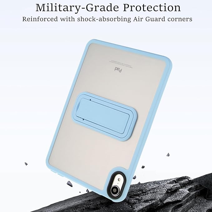 Shockproof Case for iPad mini 7th/6th Generation (2024/2021 8.3-inch), Kickstand Slim Fit Rugged Bumper Lightweight Anti-Scratch Bumper Case Cover for Women Men, Blue