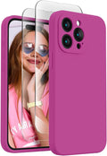 FireNova Designed for iPhone 15 Pro Case, Silicone Upgraded [Camera Protection] Phone Case, Soft Anti-Scratch Microfiber Lining Inside, 6.1 inch, Shocking Pink