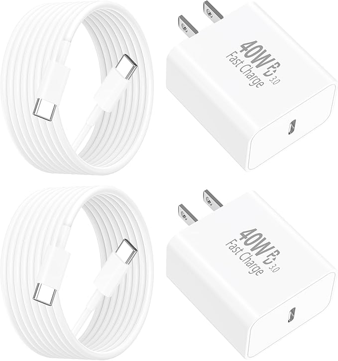[Apple MFi Certified] iPhone 17 Charger Fast Charging, LANWK 2Pack 40W USB-C Charger Block Dynamic Power Adapter Type C Wall Charger with 6FT Type-C Cord for iPhone 17/17 Pro/17 Pro Max/16 Pro/15/iPad