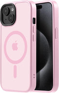 Tigowos for iPhone 15 Phone Case Fits MagSafe 10FT Drop Resistant Matte Skin Feeling Back Cover for iPhone 15 Case，Pink