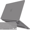 IBENZER Compatible with New MacBook Air 13 inch Case 2022 2021 2020 M1 A2337 A2179 A1932, Plastic Hard Shell Case with Keyboard Cover for Mac Retina Display with Touch ID, Ultra Gray, MAT13-UAGY+1