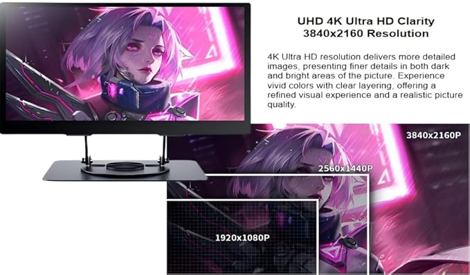 Pro 15.6" 4K OLED Touchscreen Monitor, Professional Portable Display,10-bit HDR Color,100% AdobeRGB,Includes Passive Capacitive Touch Stylus&Smart Cover — Designed for Creators