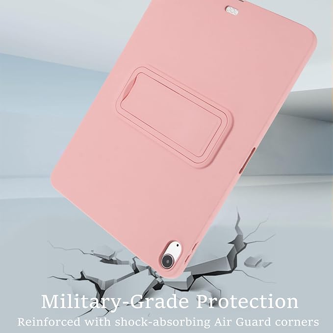 for iPad Air 11-inch M4/M3/M2 (2026/2025/2024) Case, Shockproof Protective Back Cover with Kickstand Slim Shell for Women Men, Pink