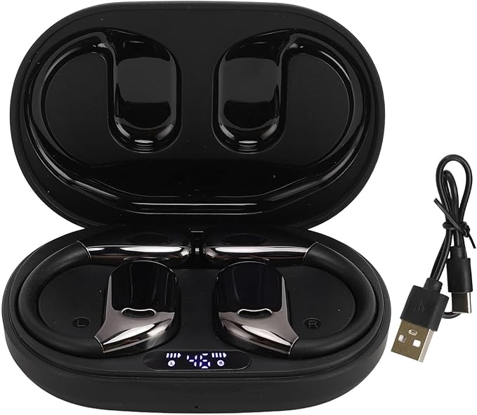 M75 TWS Bluetooth Translation Earphones, 3 Modes On Ear Translator Earphone in Real Time, ANC Technology, for Travel Business International Students (Black)