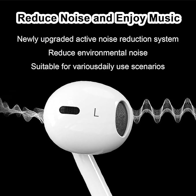 【2 Pack】Wired Earbuds, 3.5mm Headphones Wired, 3.5mm Jack in Ear Headphones with Microphone & Volume Control, Compatible with iPhone, iPad, iPod, Android, Laptop, PC, MP3, MP4 Most 3.5mm Audio Devices