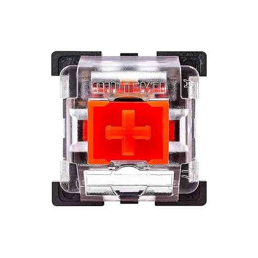 OUTEMU Red Switches, 3-pin Linear 45g Force Dustproof Hot-Swappable Cherry MX Equivalent Switches for Mechanical Keyboard-20 Pack