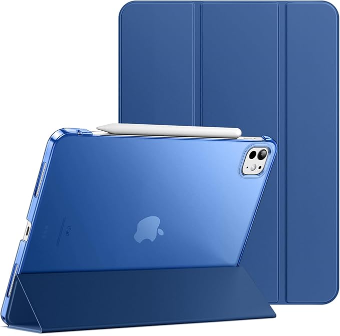 JETech Case for iPad Pro 13-Inch M4 (2024), Slim Stand Hard Back Shell Smart Cover with Auto Wake/Sleep (Navy)