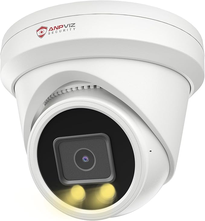 Anpviz 12MP PoE IP Camera Outdoor, Turret Security Camera for Home Surveillance, Smart Color Night Vision, Human/Vehicle Detection, Built-in Mic, Only Support 12MP NVR, NDAA Compliant, IPC-D3112W-S