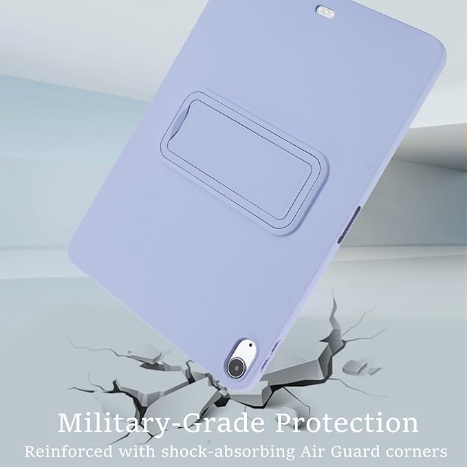for iPad Air 11-inch M4/M3/M2 (2026/2025/2024) Case, Shockproof Protective Back Cover with Kickstand Slim Shell for Women Men, Lightpurple