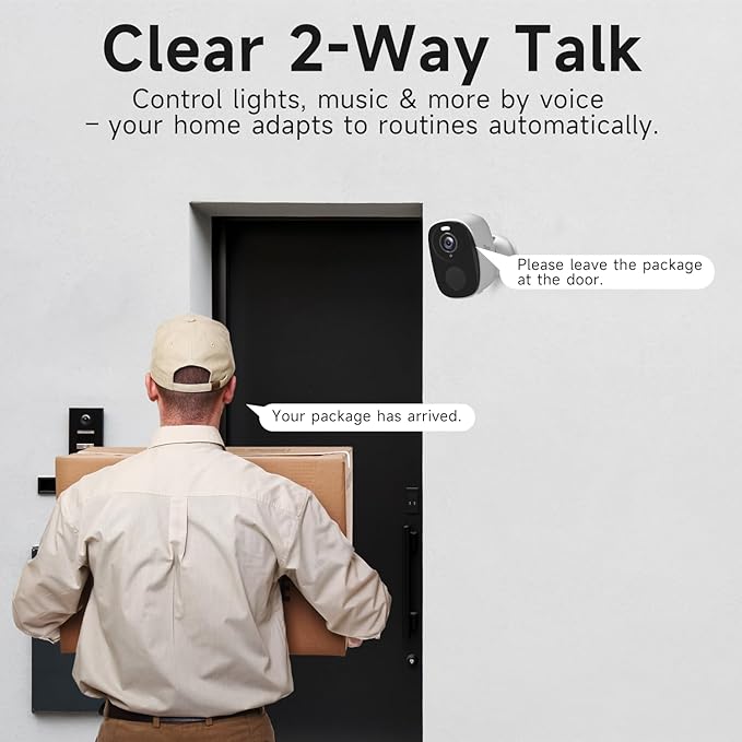 2pcs 5G/2.4G WiFi Security Cameras Wireless Outdoor,2K Home Indoor Camera with AI Detection, Siren,Wireless Cameras for Home Security with Color Night Vision, 2-Way Talk, IP65, Works/Alexa, Cloud/SD