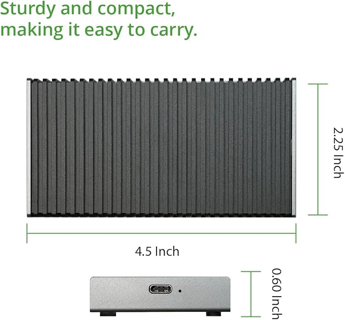 Portable NVMe USB4.0 (USB-C) SSD Ultra Fast External SSD Drive Aluminum Enclosure