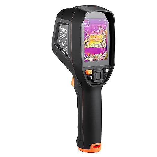 VEVOR Pro Thermal Imaging Camera, Upgraded 512 x 384 TISR Super Resolution, 3.45" LCD Infrared Thermal Imager with 2MP Visual Camera, 25HZ Refresh Rate, -4°F - 1022°F, 4 Image Modes & 7 Color Palettes