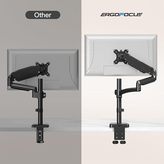 Long Arm Monitor Mount, 13 to 32 inch Computer Desk Mount, Extra Long Adjustable Stand, Hold up to 19.8lbs, Tall Arm with Tilt, Swivel, Rotation, VESA 75/100mm