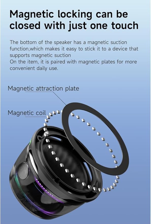 Portable Bluetooth Speakers Wireless,Shower Speaker Waterproof G200 Pro with Upgraded Bluetooth 5.4, Magnetic Phone Stand, Mini Outdoor Loudspeaker with RGB Light for Home/Travel/Bathroom-Black