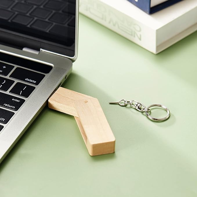 USB Flash Drive, 32GB Wooden USB2.0 High Speed USB Thumb Drives Memory Stick Pen Date Storage Stick Pendrive (Maple Rotatable)