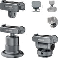 NEEWER Action Camera Accessories Kit Compatible with DJI Osmo Action 5 Pro/4/3, Cold Shoe Mount, Quick Release Magnetic Mount & Ball Head Adapter, AC011+AC012+ AC013, Dark Gray