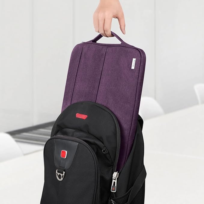 Voova Laptop Sleeve Carrying Case 14 15 Inch Compatible with MacBook Air 15 M2/M3/M4 2022-2025, MacBook Pro 15, Hp Chromebook 14, Waterproof Slim Computer Cover Bag,Dark Purple
