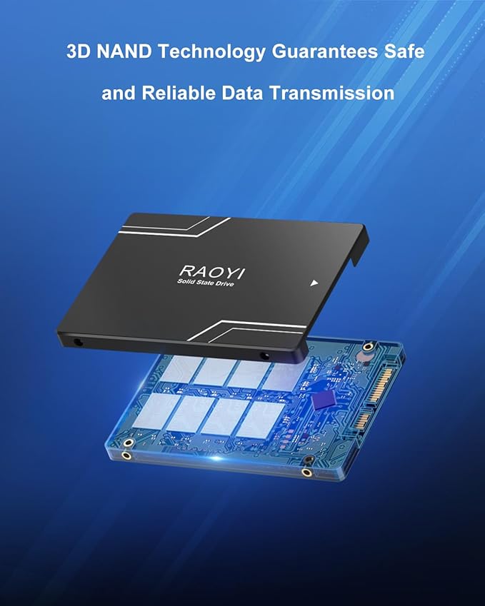 RAOYI 256GB Internal SSD SATA III 6Gb/s 2.5” Solid State Drive 3D NAND Flash Advanced SSD Hard Drive Up to 550MB/s SATA 3 SSD Upgrade Performance for PC Laptop