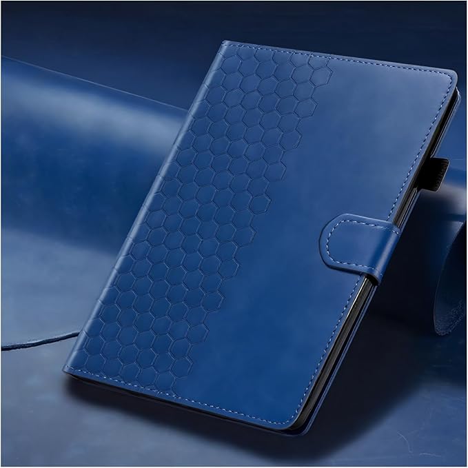 DTangLsm for iPad A16 Case iPad 11th Generation Case 11-inch 2025, iPad 10th Generation Case 10.9-inch 2022, Smart PU Leather Folio Stand Cover with Pencil Holder, Auto Wake/Sleep, Honeycomb Blue